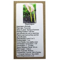 6 Degrees East Heirloom Veg Seeds - Asparagus
